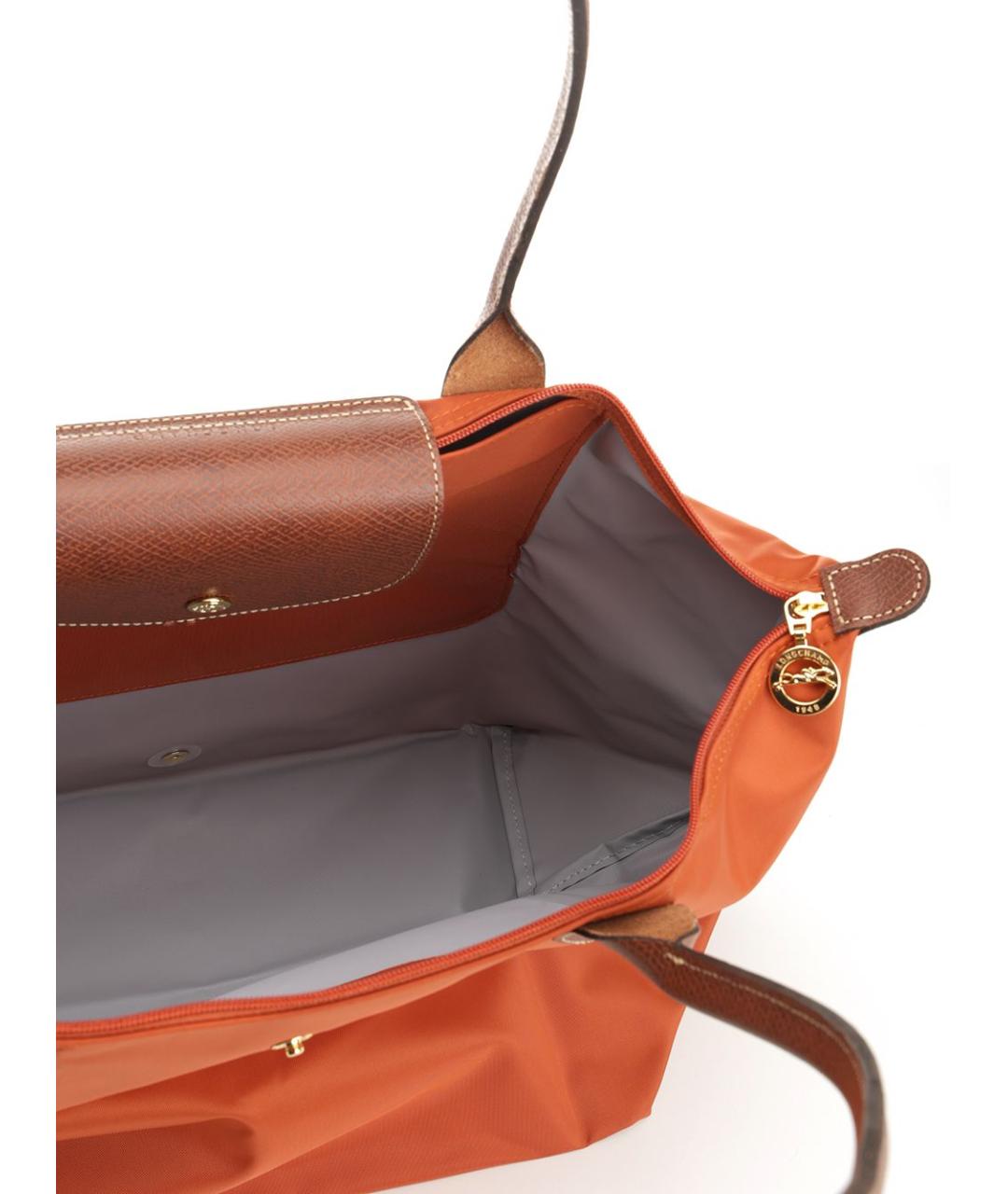 LONGCHAMP Оранжевая тканевая сумка тоут, фото 4