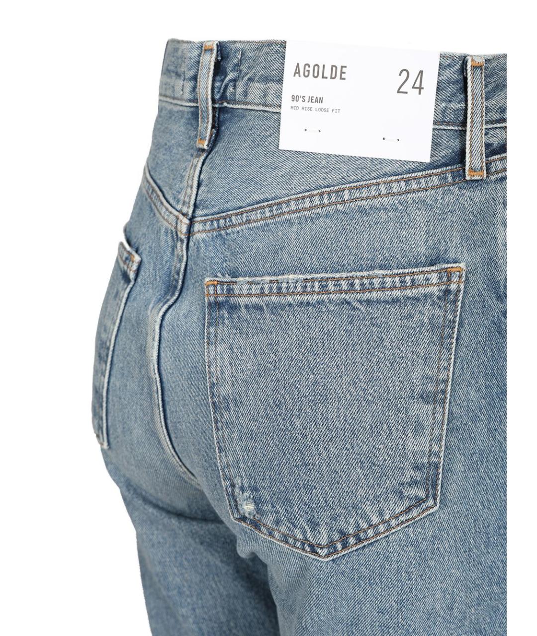 AGOLDE Голубые хлопковые прямые джинсы, фото 5