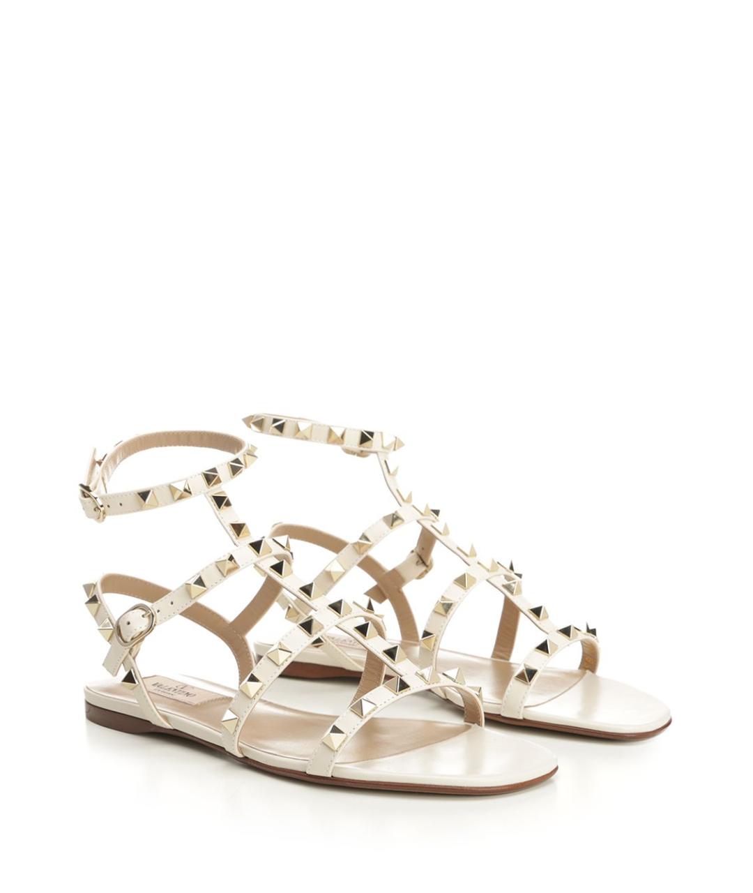 VALENTINO Белые кожаные сандалии, фото 2