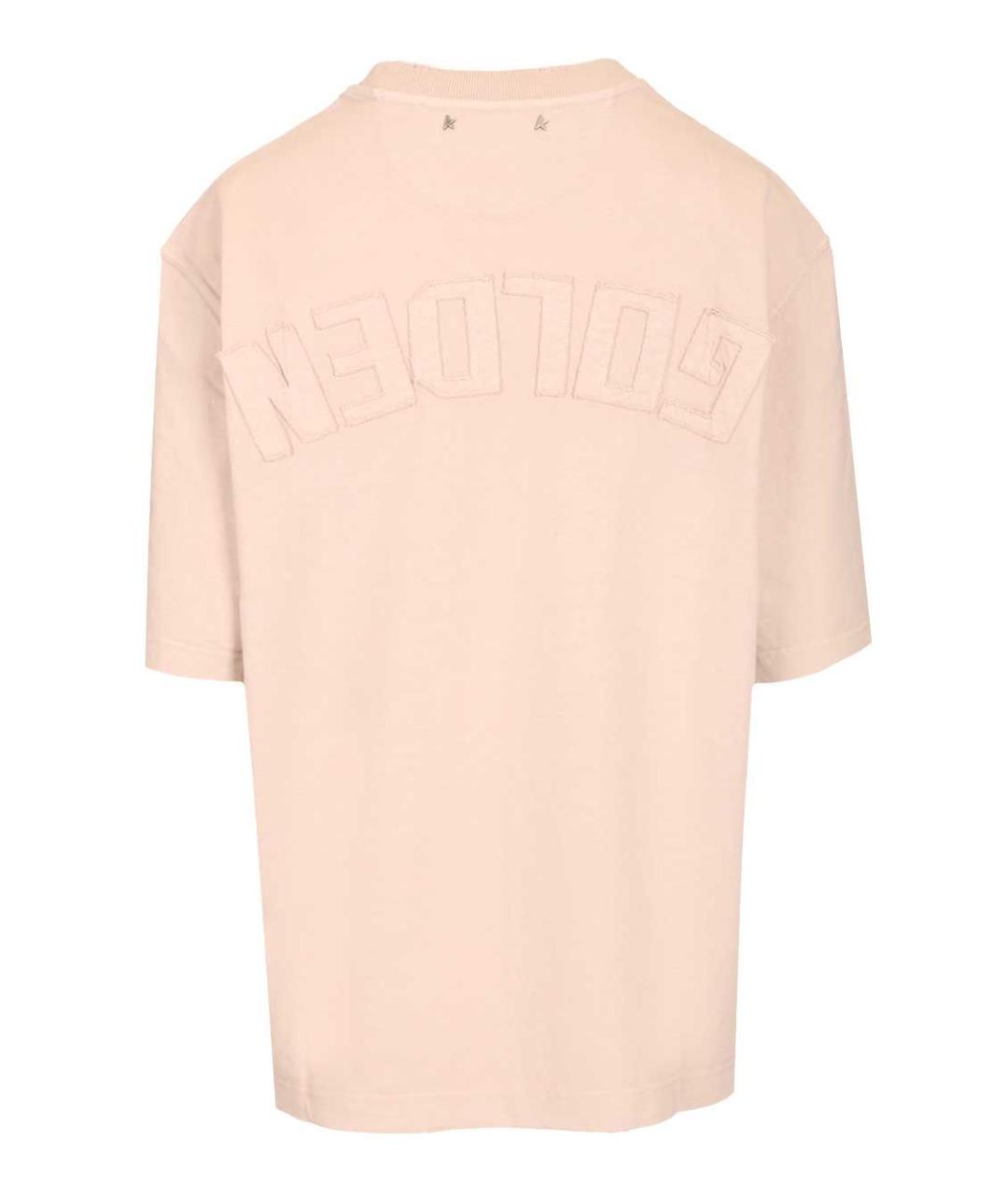 GOLDEN GOOSE DELUXE BRAND Розовая хлопковая футболка, фото 2