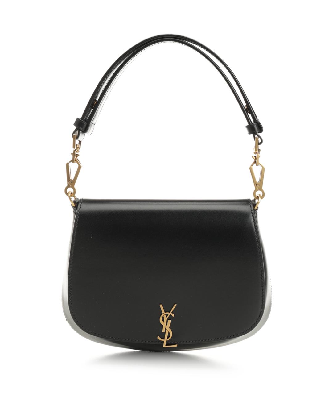 SAINT LAURENT Черная кожаная сумка через плечо, фото 1
