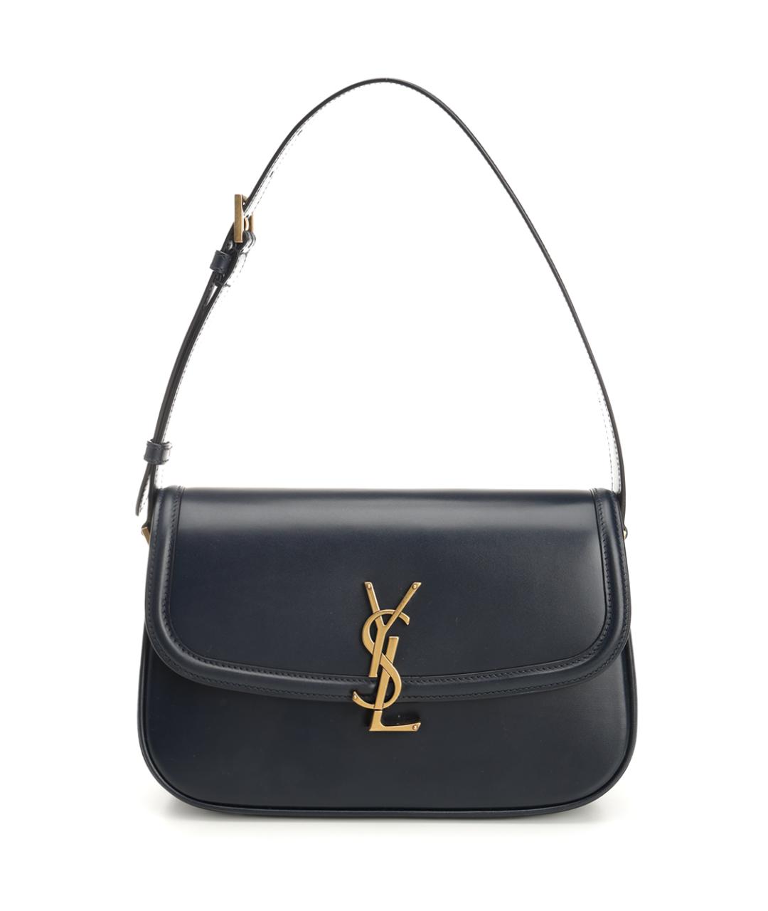 SAINT LAURENT Темно-синяя кожаная сумка через плечо, фото 1