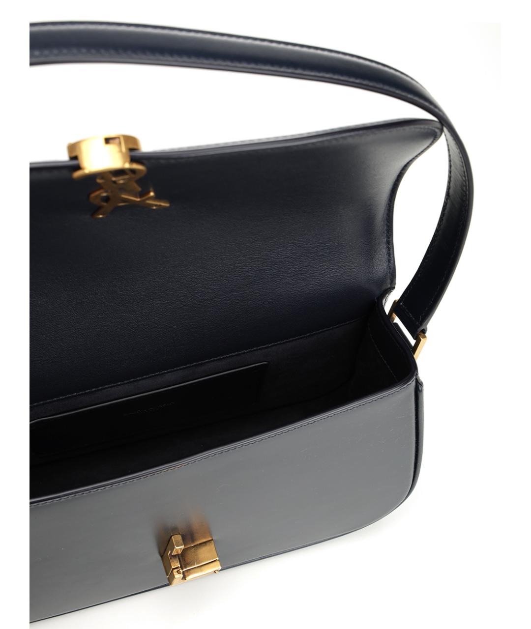 SAINT LAURENT Темно-синяя кожаная сумка через плечо, фото 4