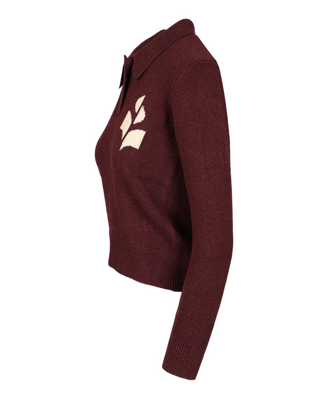 ISABEL MARANT ETOILE Бордовый шерстяной джемпер / свитер, фото 3