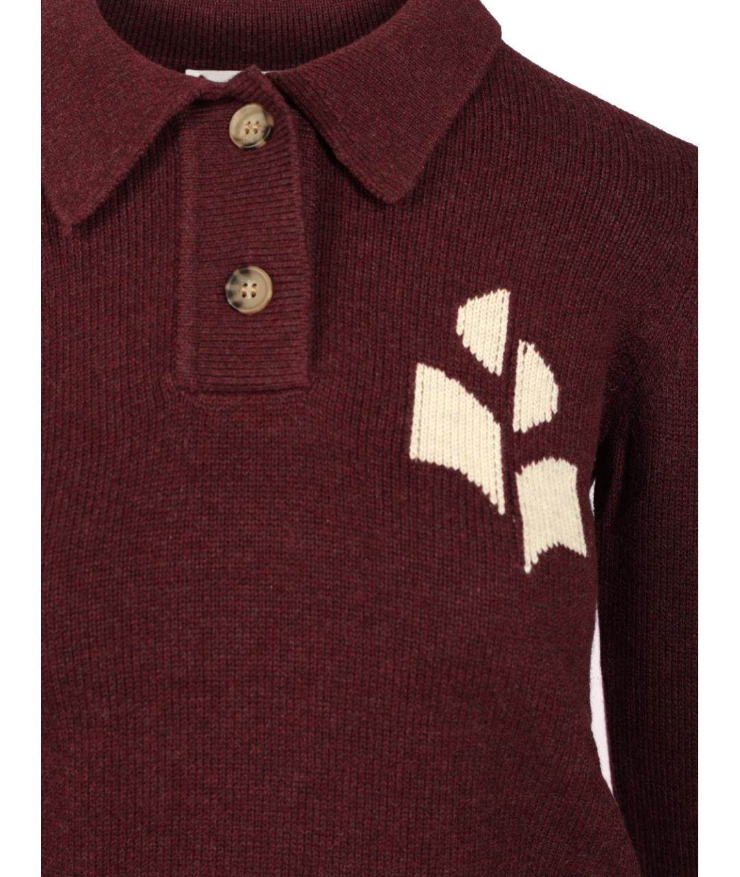 ISABEL MARANT ETOILE Бордовый шерстяной джемпер / свитер, фото 4
