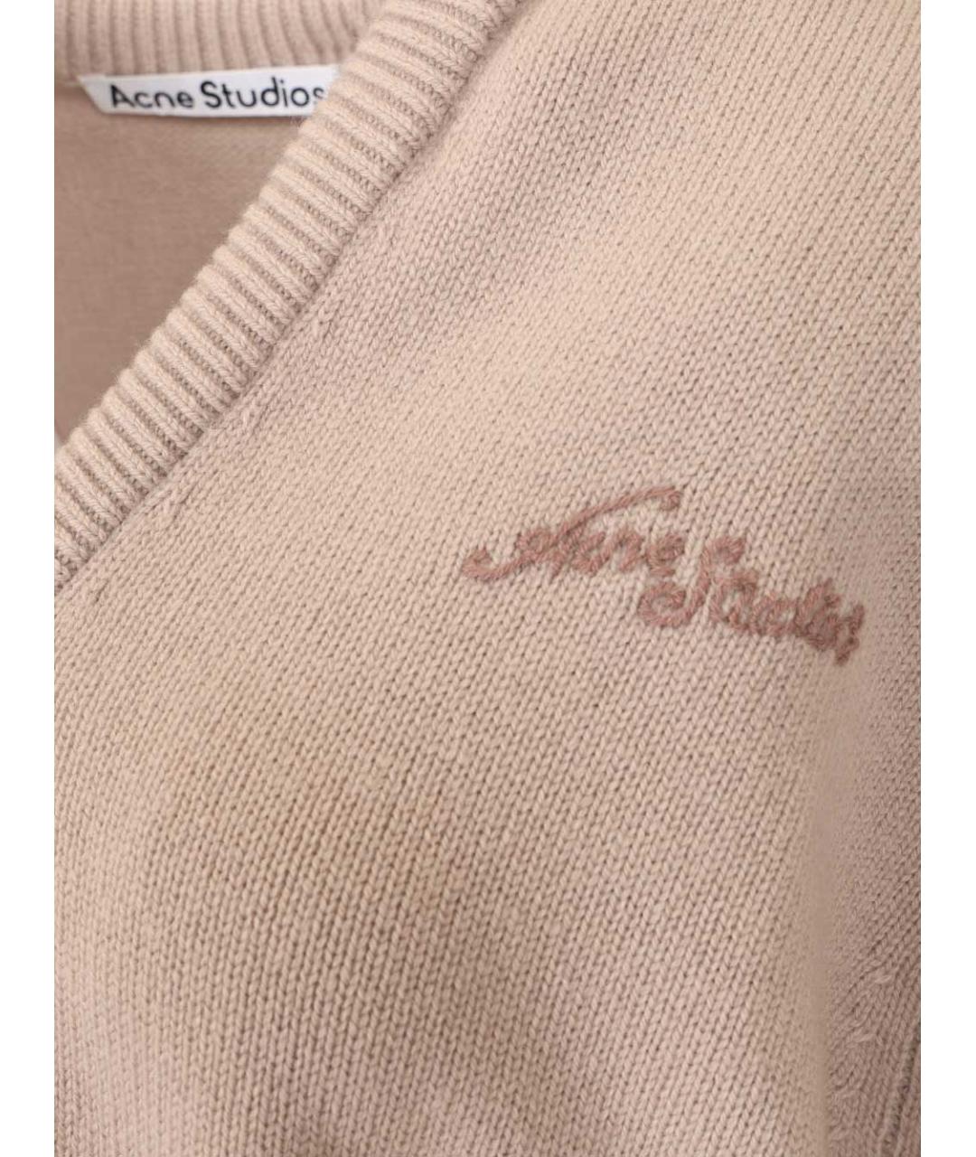ACNE STUDIOS Бежевый шерстяной джемпер / свитер, фото 4