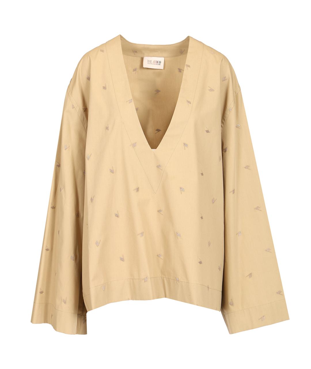 THE ATTICO Бежевая хлопковая блузы, фото 1