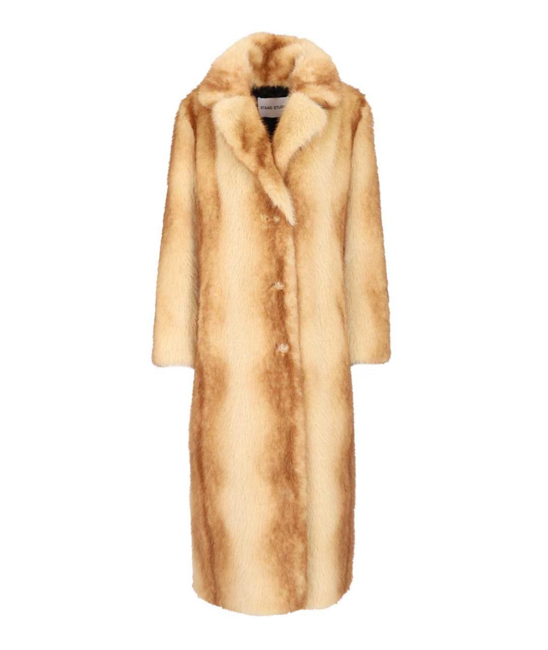 STAND STUDIO Коричневая полиэстеровая шуба, фото 1