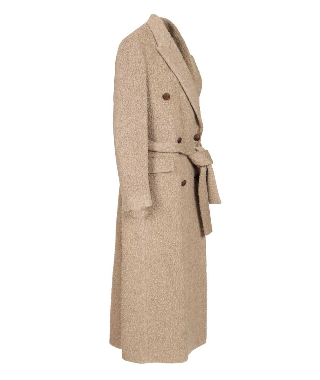 GOLDEN GOOSE DELUXE BRAND Бежевое шерстяное пальто, фото 3