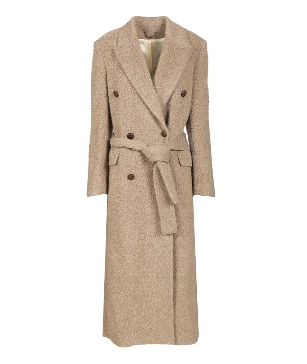 GOLDEN GOOSE DELUXE BRAND Бежевое шерстяное пальто, фото 1