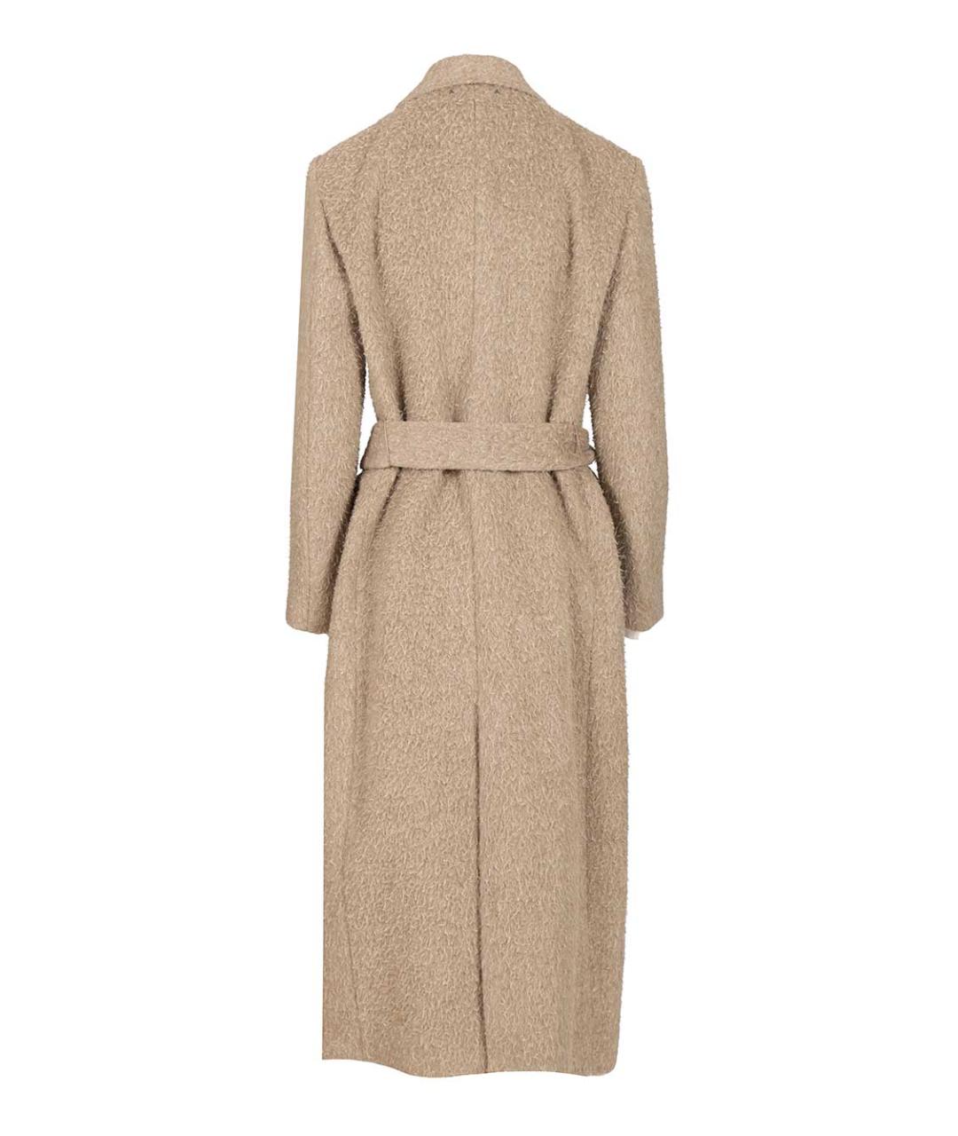 GOLDEN GOOSE DELUXE BRAND Бежевое шерстяное пальто, фото 2