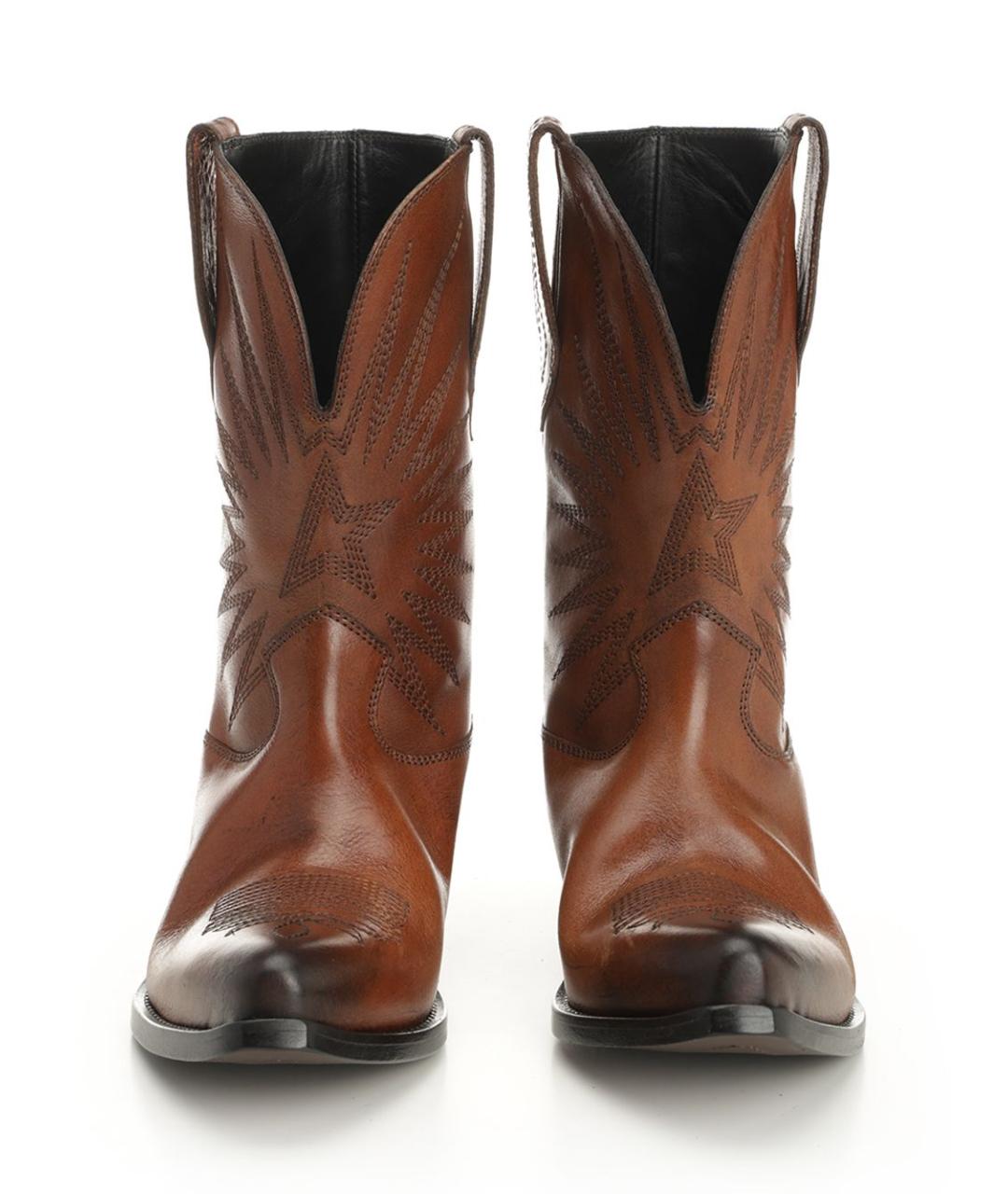 GOLDEN GOOSE DELUXE BRAND Коричневые кожаные сапоги, фото 5