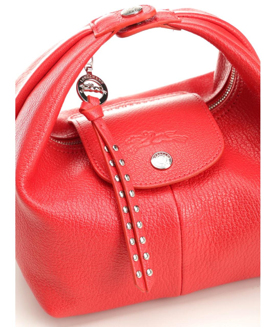 LONGCHAMP Красная кожаная сумка с короткими ручками, фото 5
