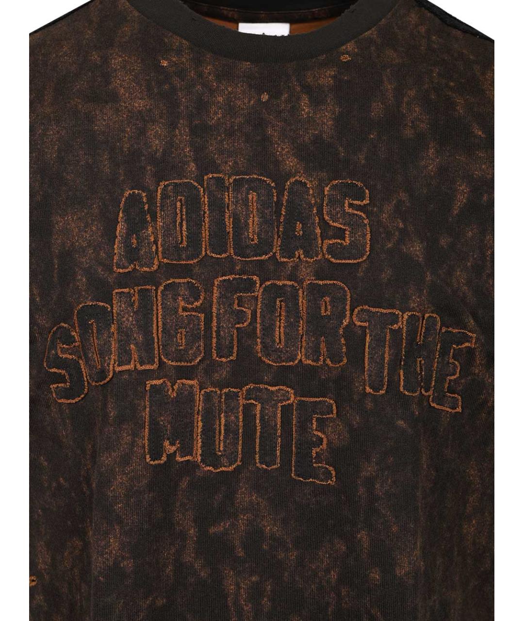 ADIDAS Черная хлопковая футболка, фото 3