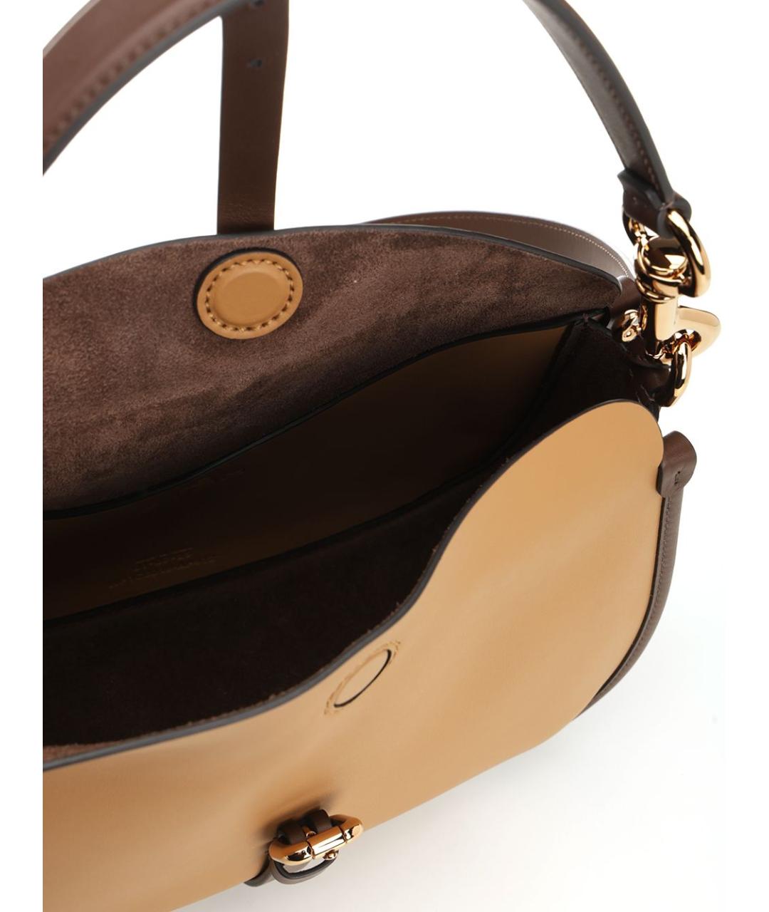 ETRO Бежевая кожаная сумка через плечо, фото 4