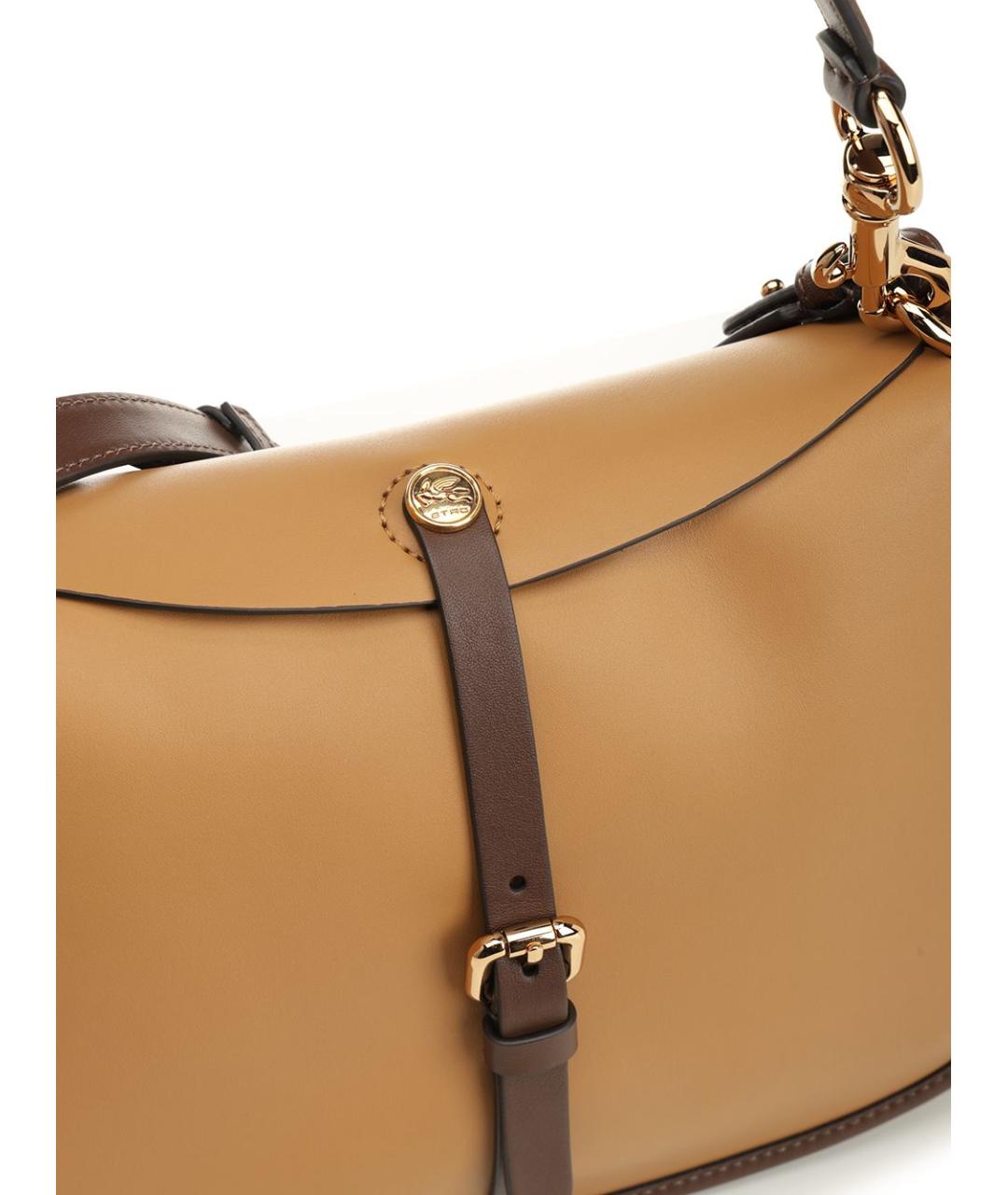 ETRO Бежевая кожаная сумка через плечо, фото 5