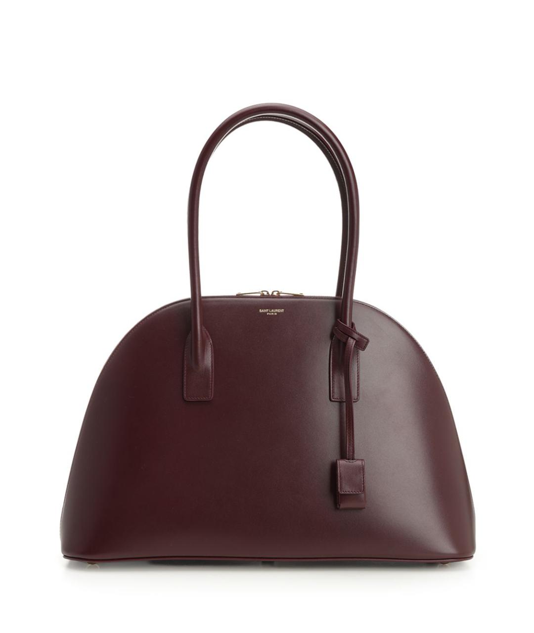 SAINT LAURENT Бордовая кожаная сумка тоут, фото 1
