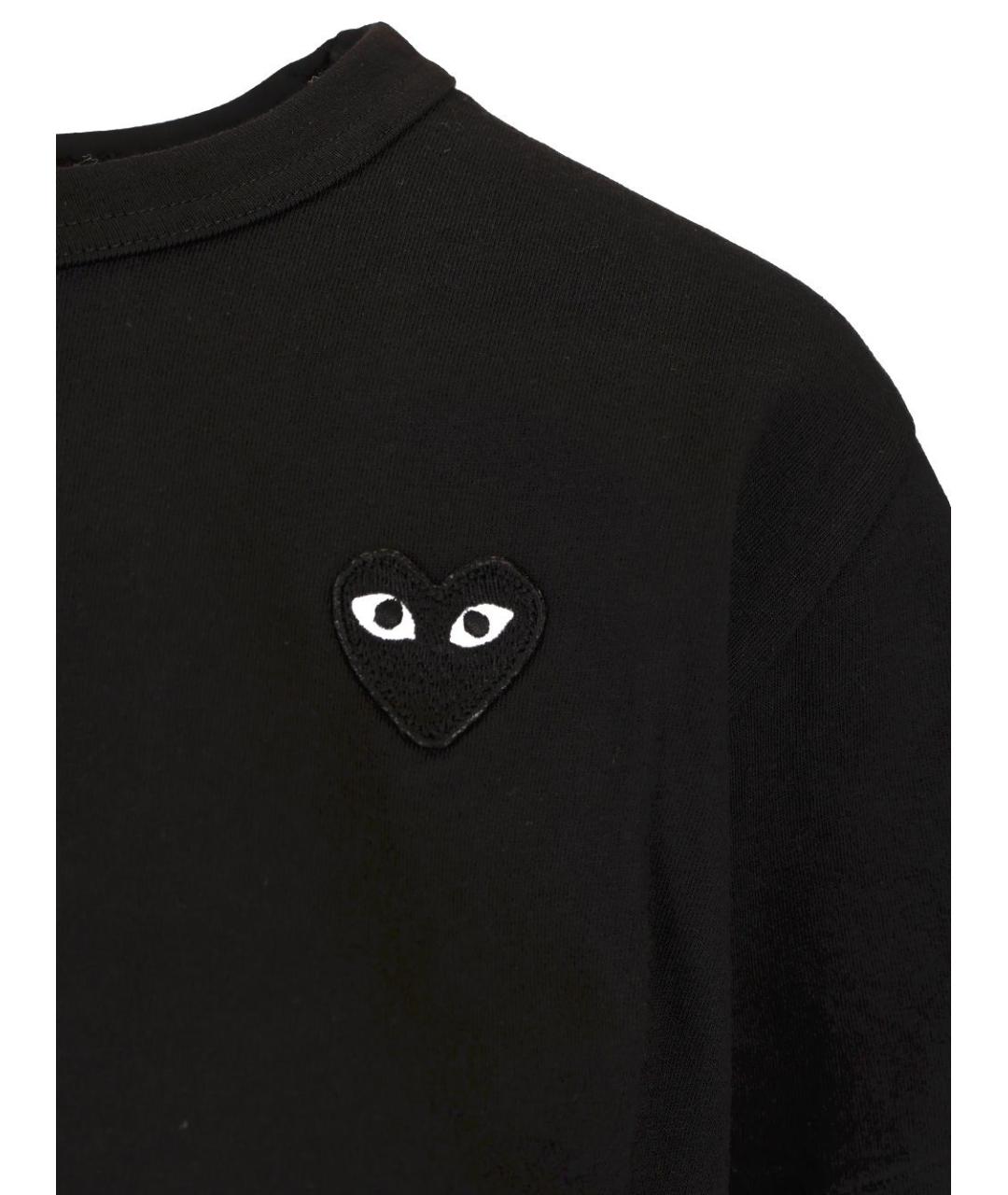 COMME DES GARÇONS PLAY Черная хлопковая футболка, фото 3
