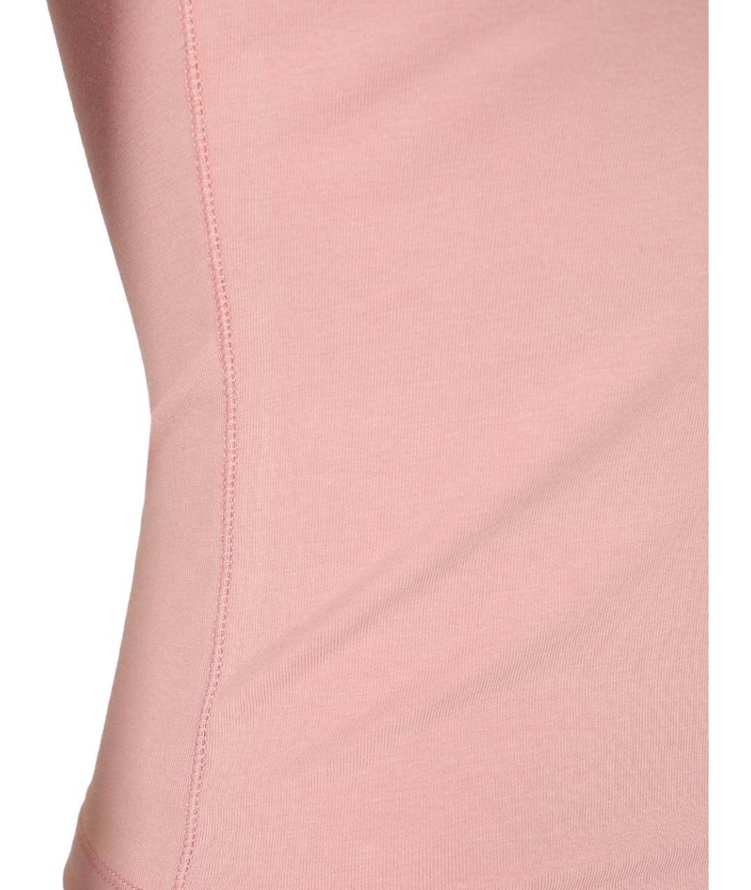 DIESEL Розовая хлопко-эластановая футболка, фото 4