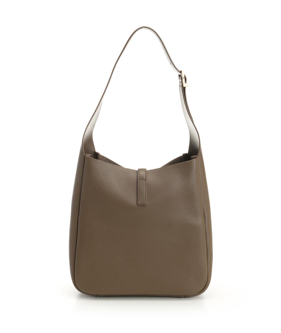 SAINT LAURENT Коричневая кожаная сумка через плечо, фото 3