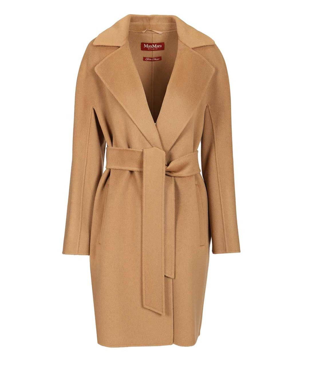 MAX MARA STUDIO Бежевое кашемировое пальто, фото 1