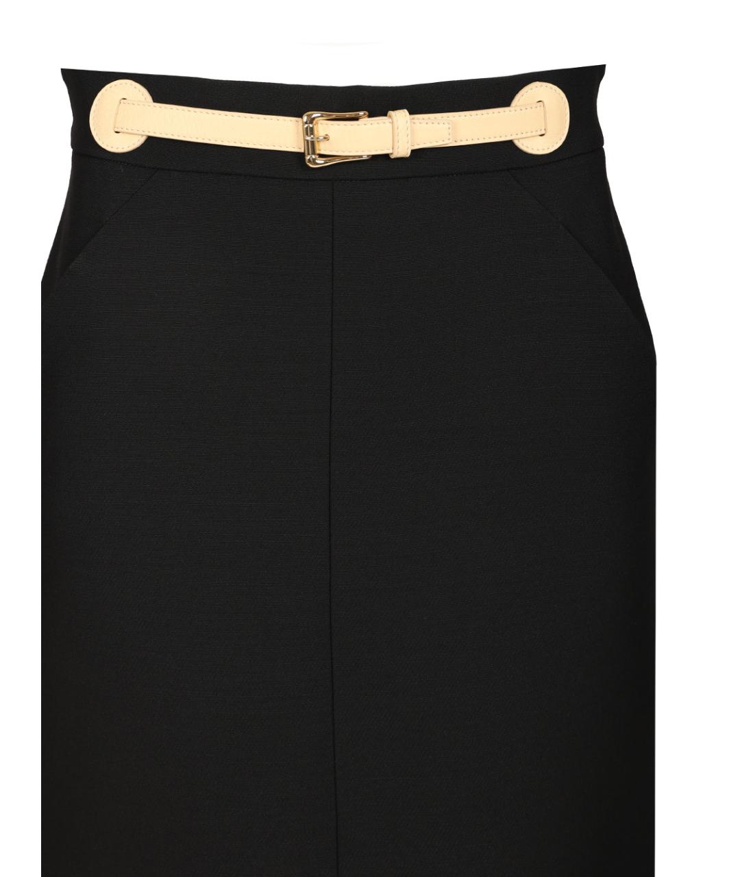 VALENTINO Черная шерстяная юбка миди, фото 4