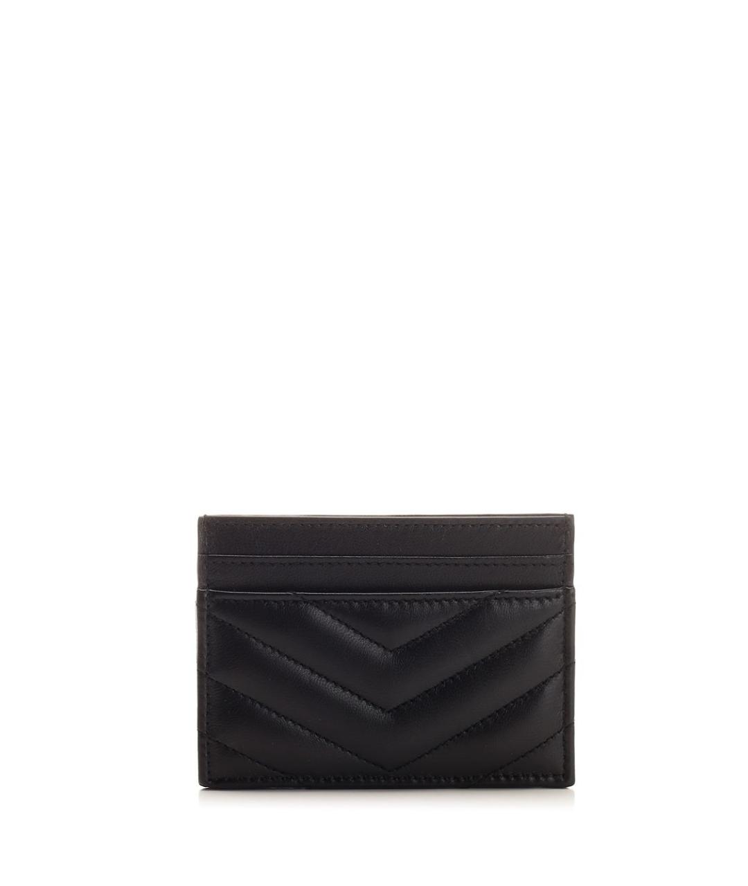 SAINT LAURENT Черный кожаный кардхолдер, фото 3
