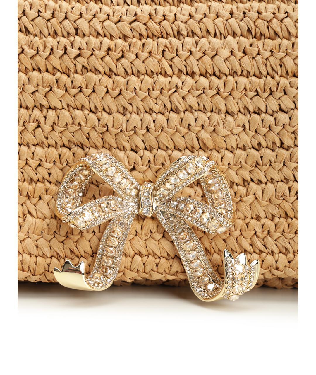 SELF-PORTRAIT Бежевая пелетеная сумка через плечо, фото 6