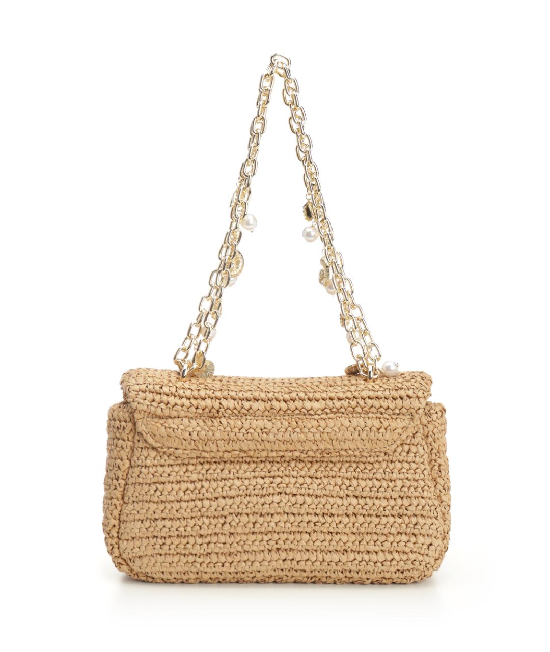 SELF-PORTRAIT Бежевая пелетеная сумка через плечо, фото 3