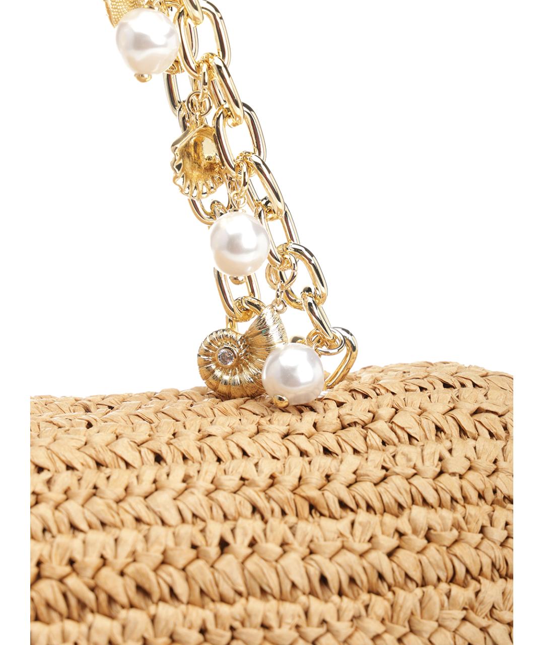 SELF-PORTRAIT Бежевая пелетеная сумка через плечо, фото 5