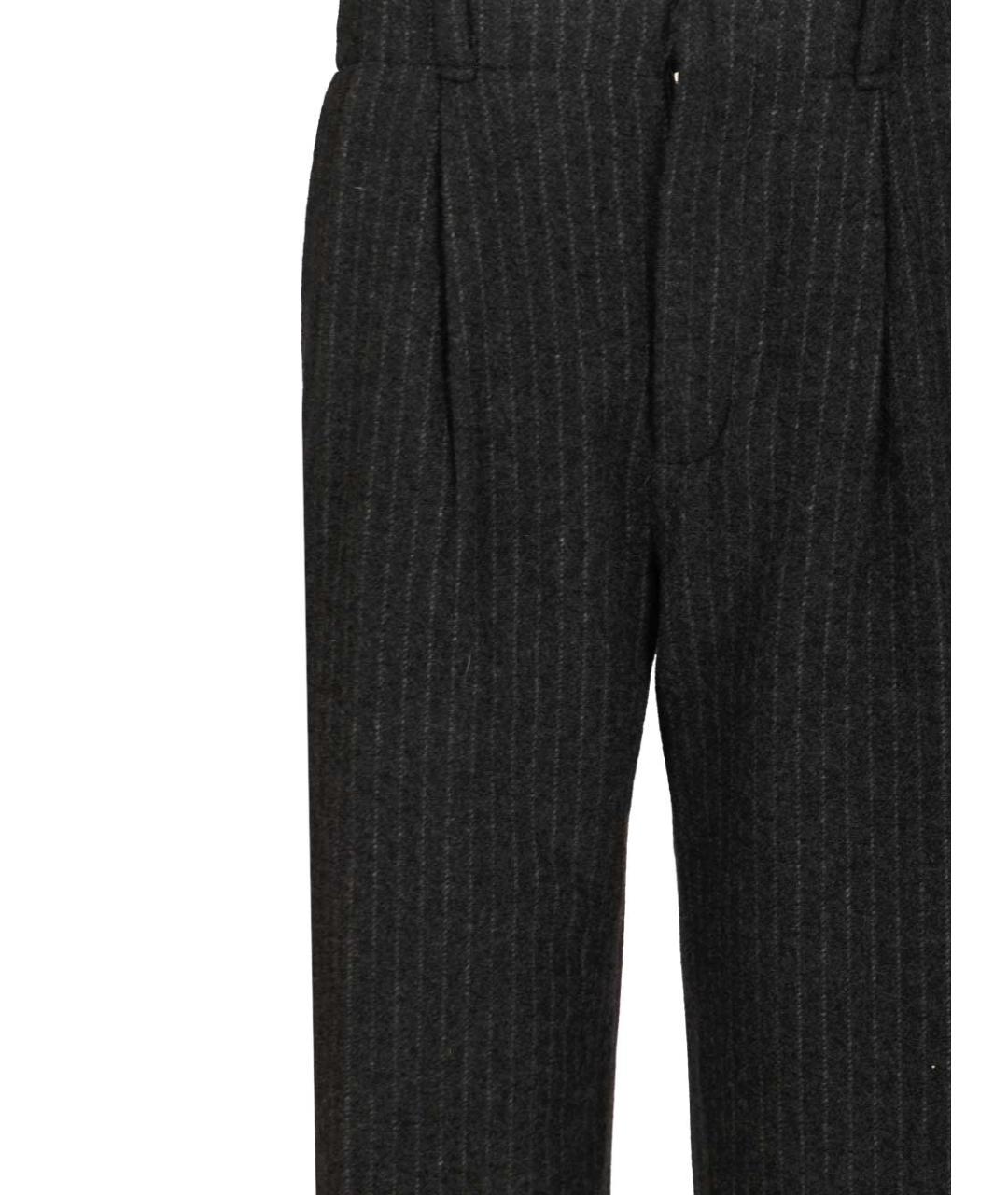 DURAZZI Серые шерстяные прямые брюки, фото 4