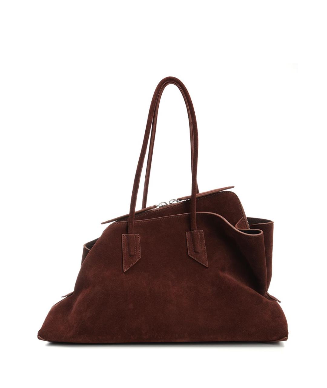 THE ATTICO Коричневая замшевая сумка тоут, фото 3