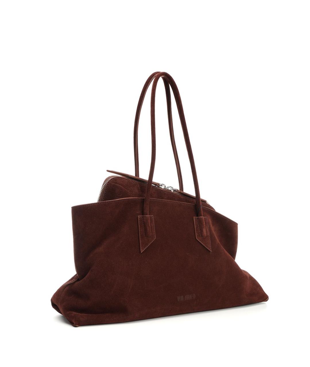 THE ATTICO Коричневая замшевая сумка тоут, фото 2
