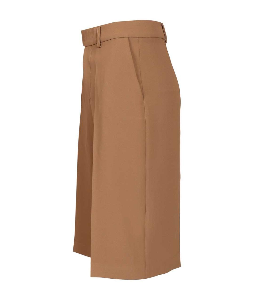 FEDERICA TOSI Коричневые полиэстеровые шорты, фото 3