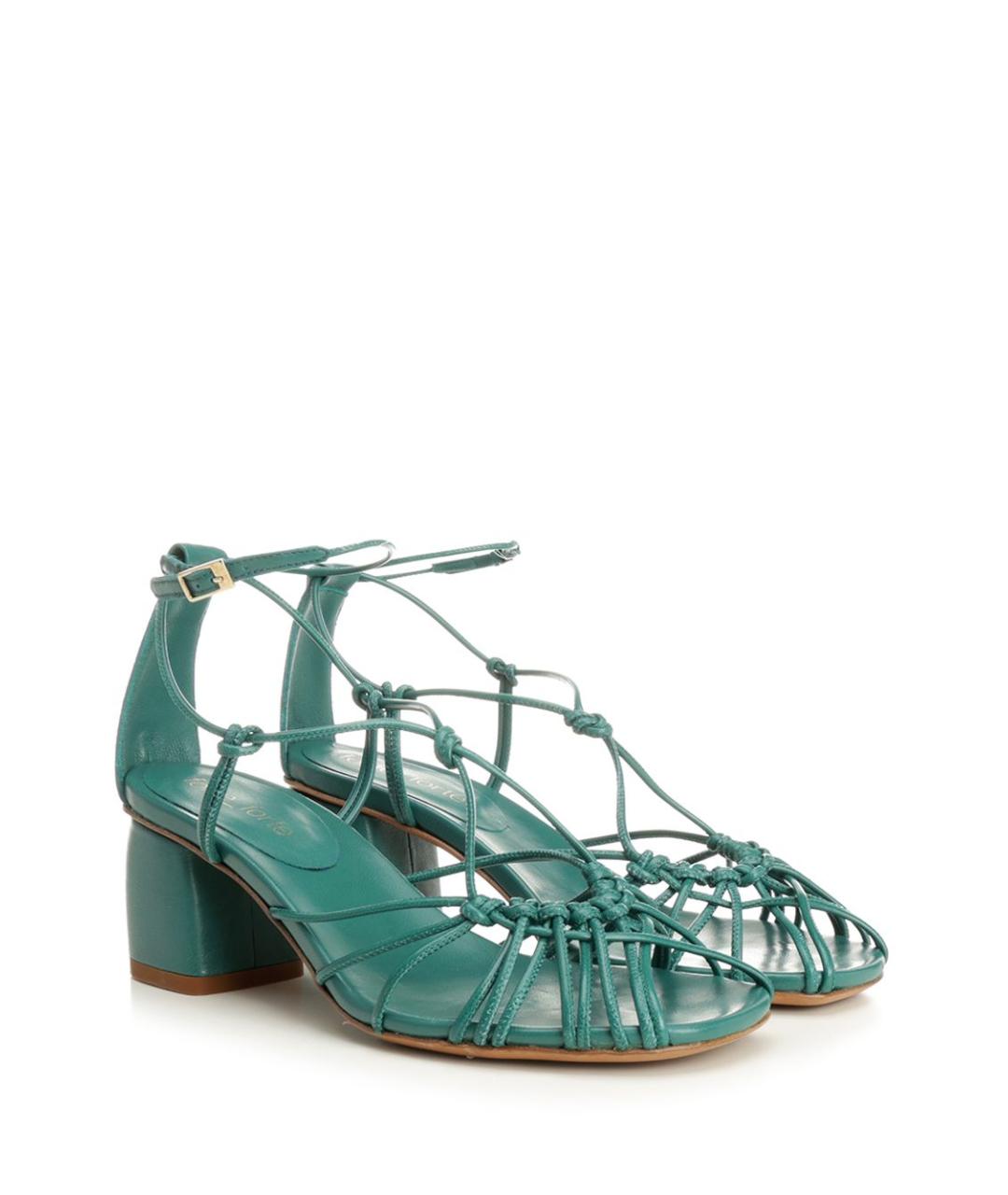 FORTE FORTE Зеленые кожаные босоножки, фото 2