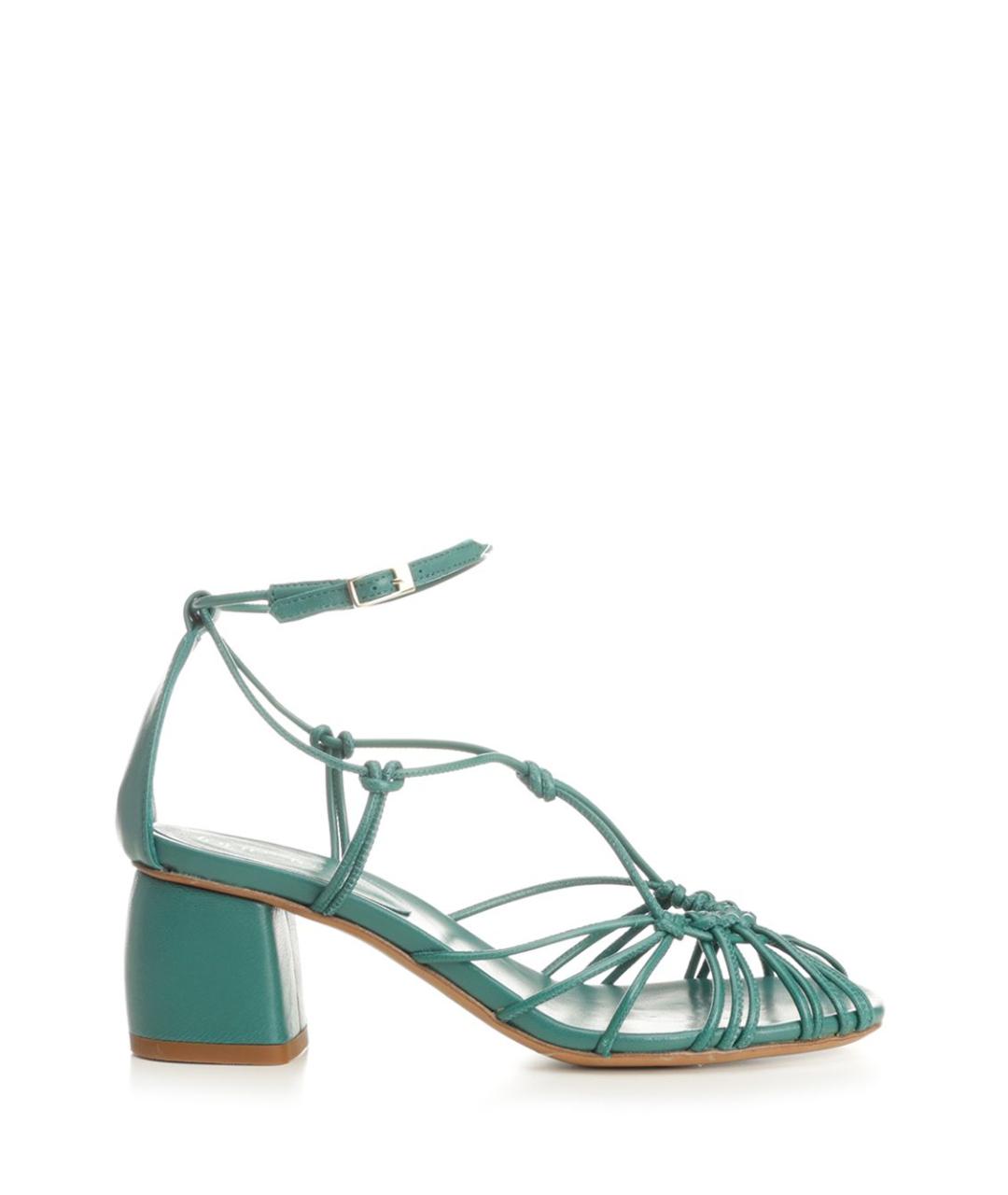 FORTE FORTE Зеленые кожаные босоножки, фото 1
