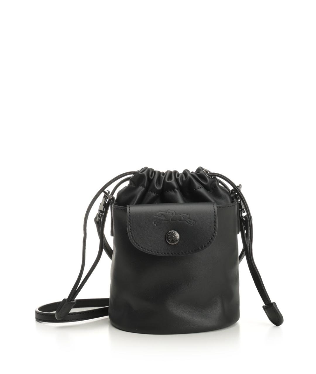 LONGCHAMP Черная кожаная сумка через плечо, фото 1