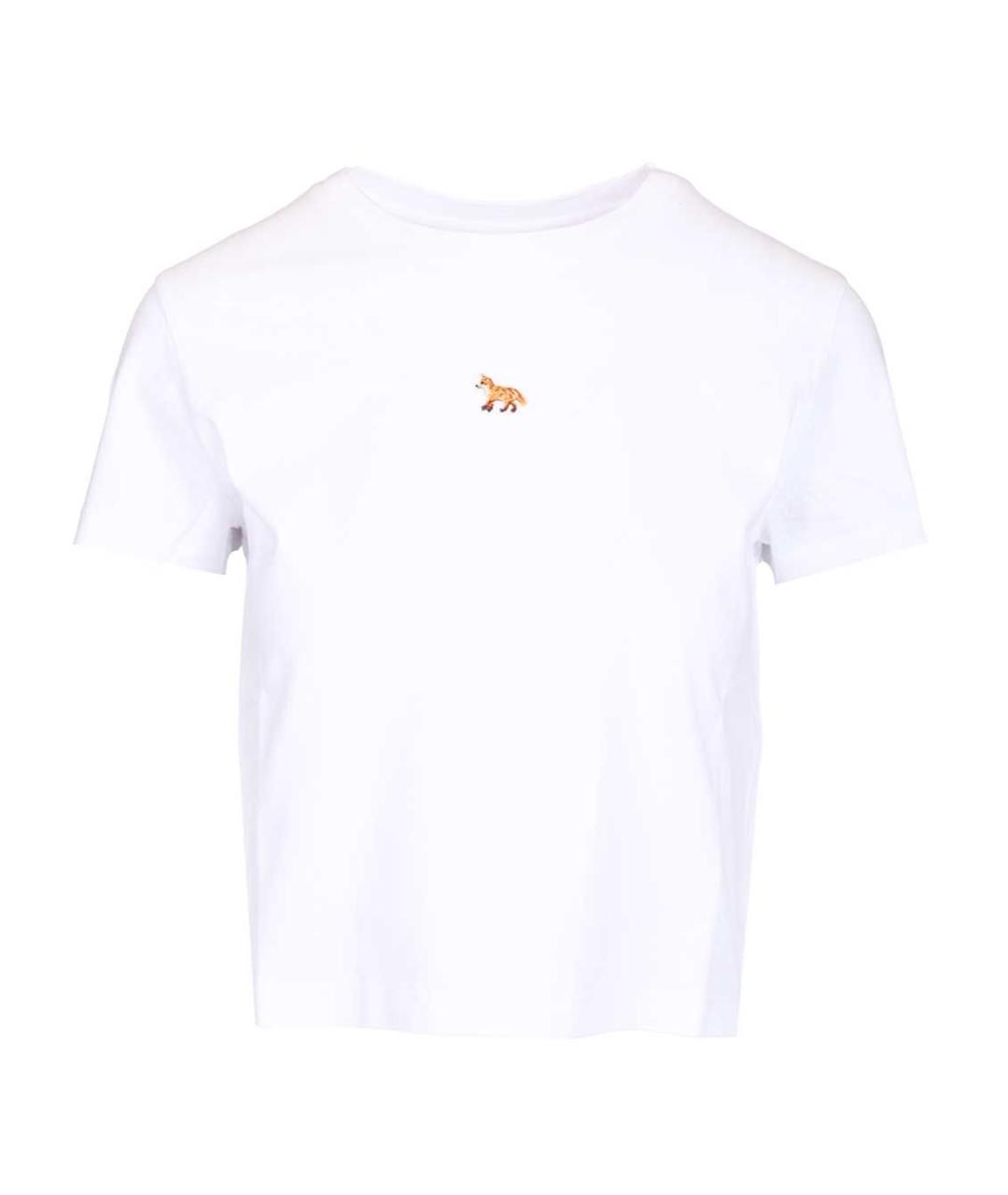 MAISON KITSUNE Белая хлопковая футболка, фото 1