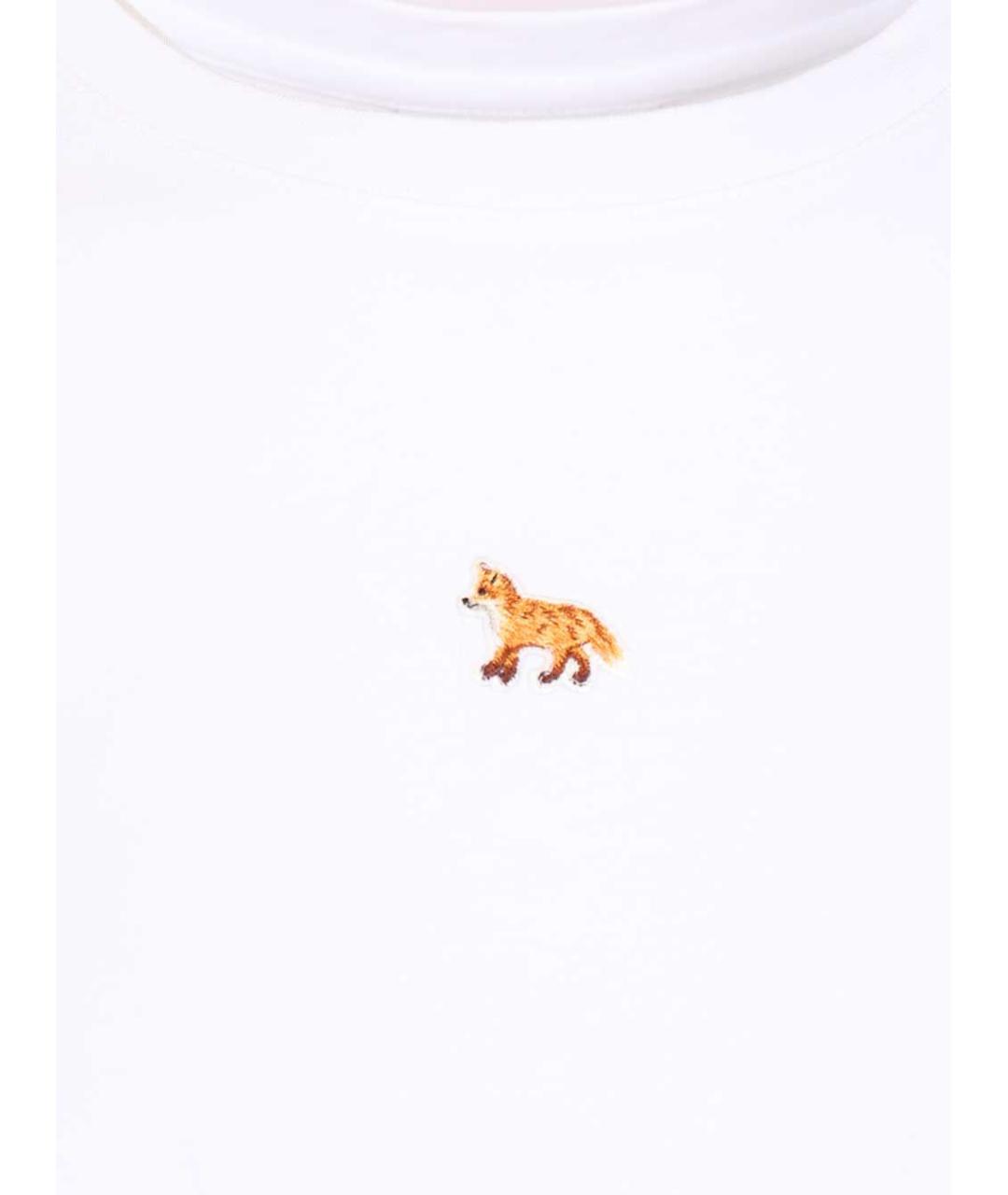 MAISON KITSUNE Белая хлопковая футболка, фото 3