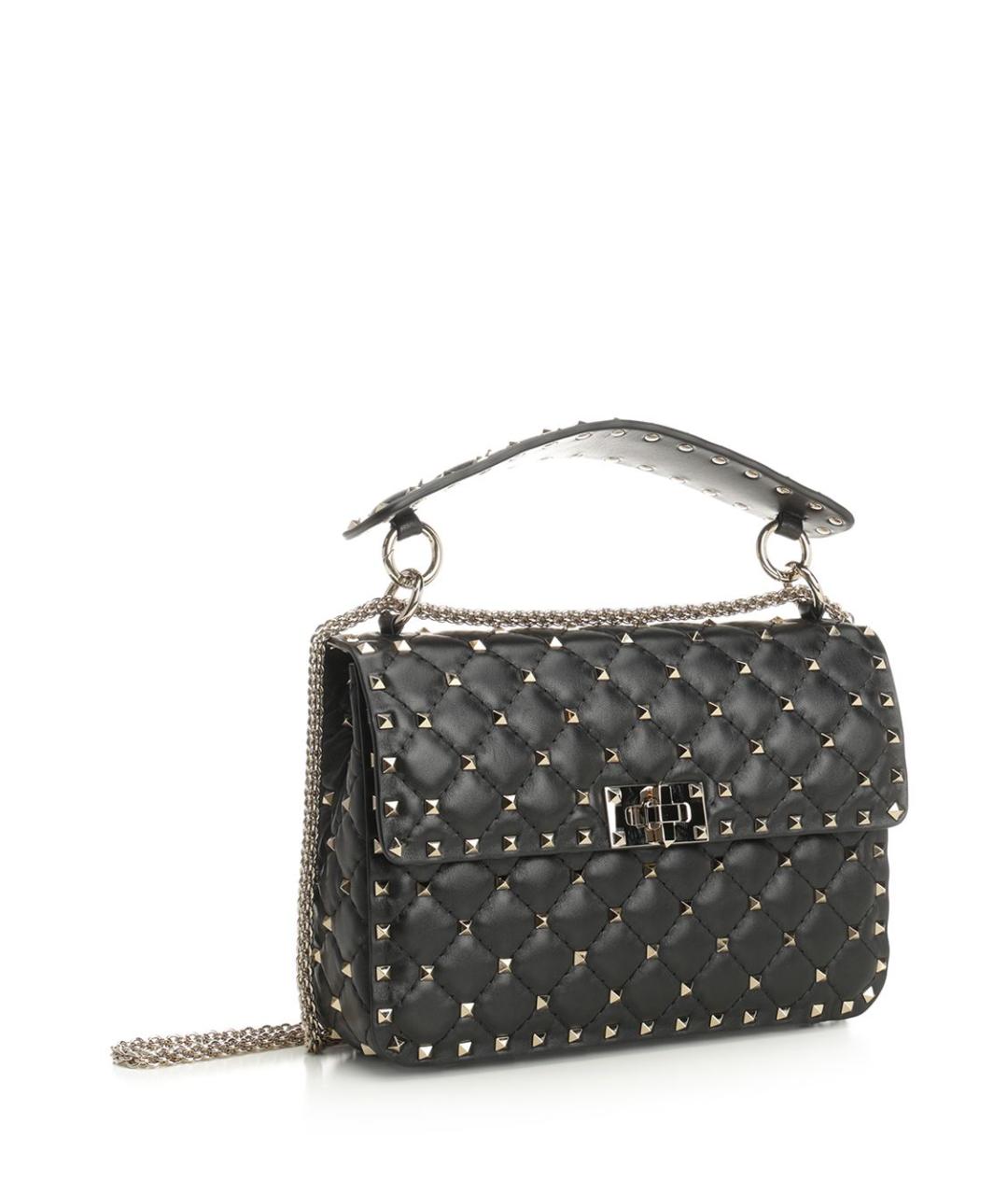 VALENTINO Черная кожаная сумка через плечо, фото 2