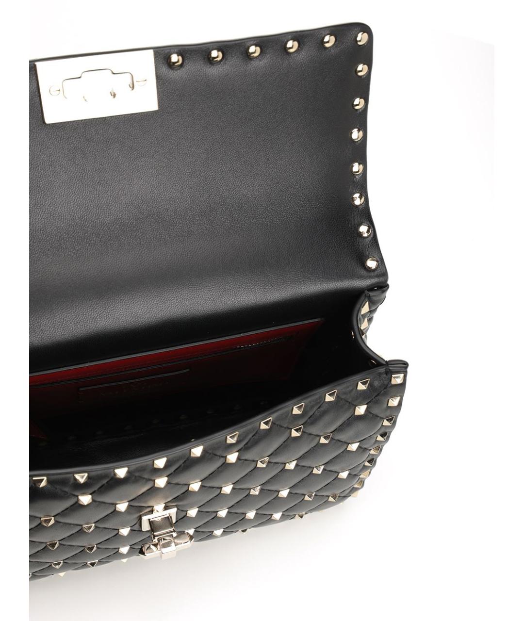VALENTINO Черная кожаная сумка через плечо, фото 4
