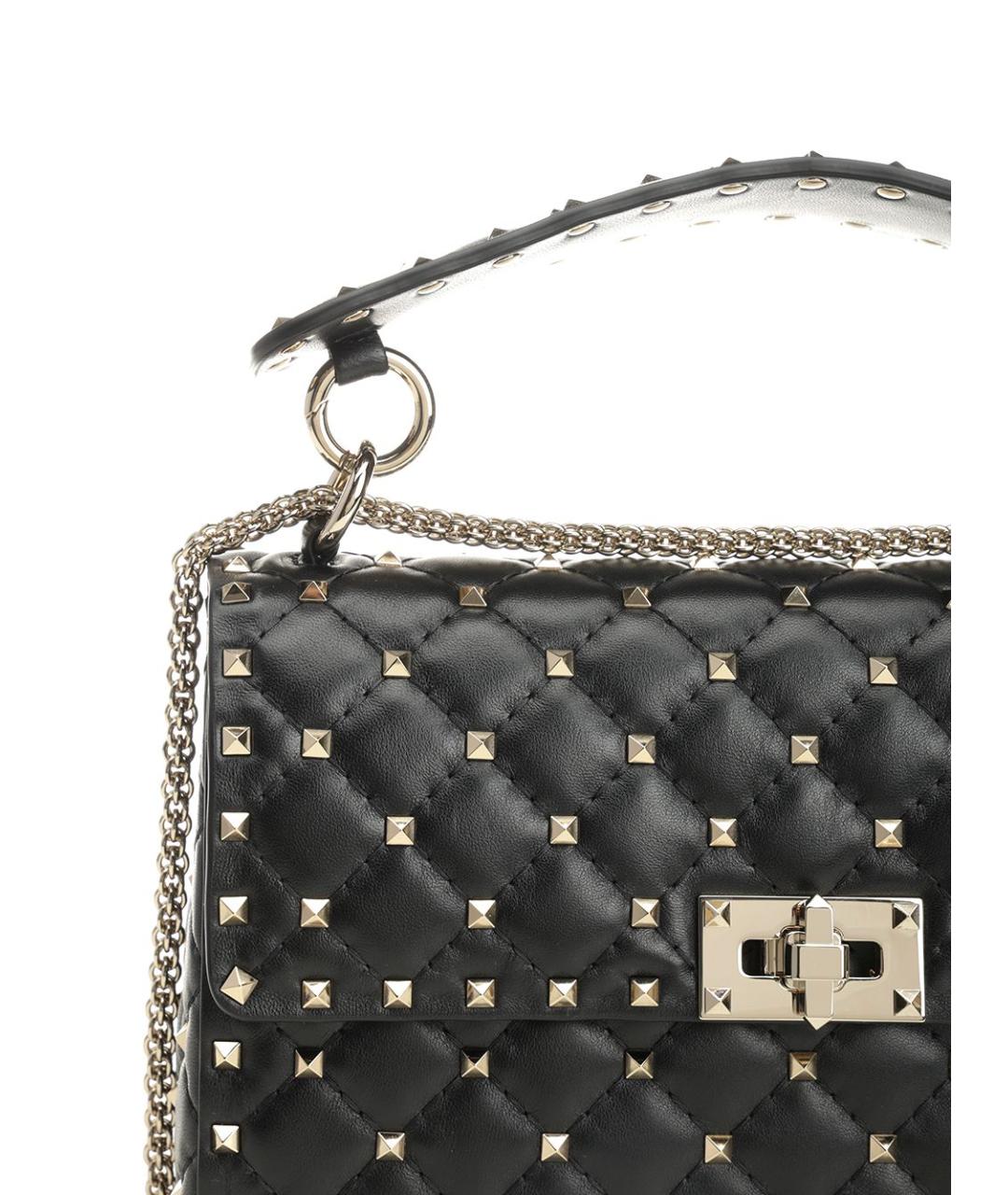 VALENTINO Черная кожаная сумка через плечо, фото 5