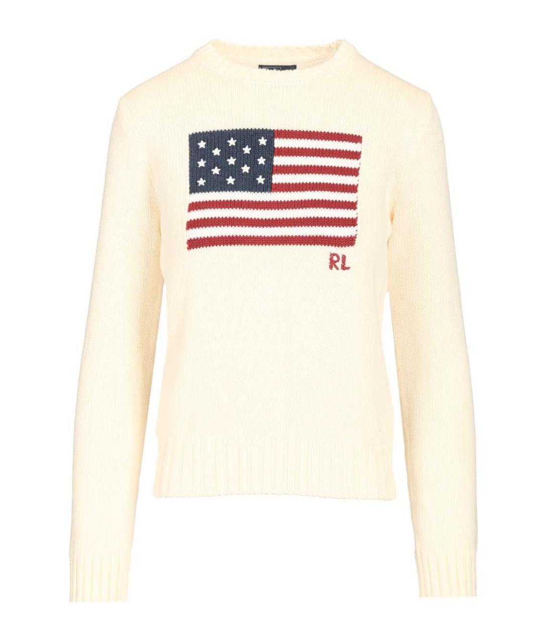 POLO RALPH LAUREN Бежевый хлопковый джемпер / свитер, фото 1