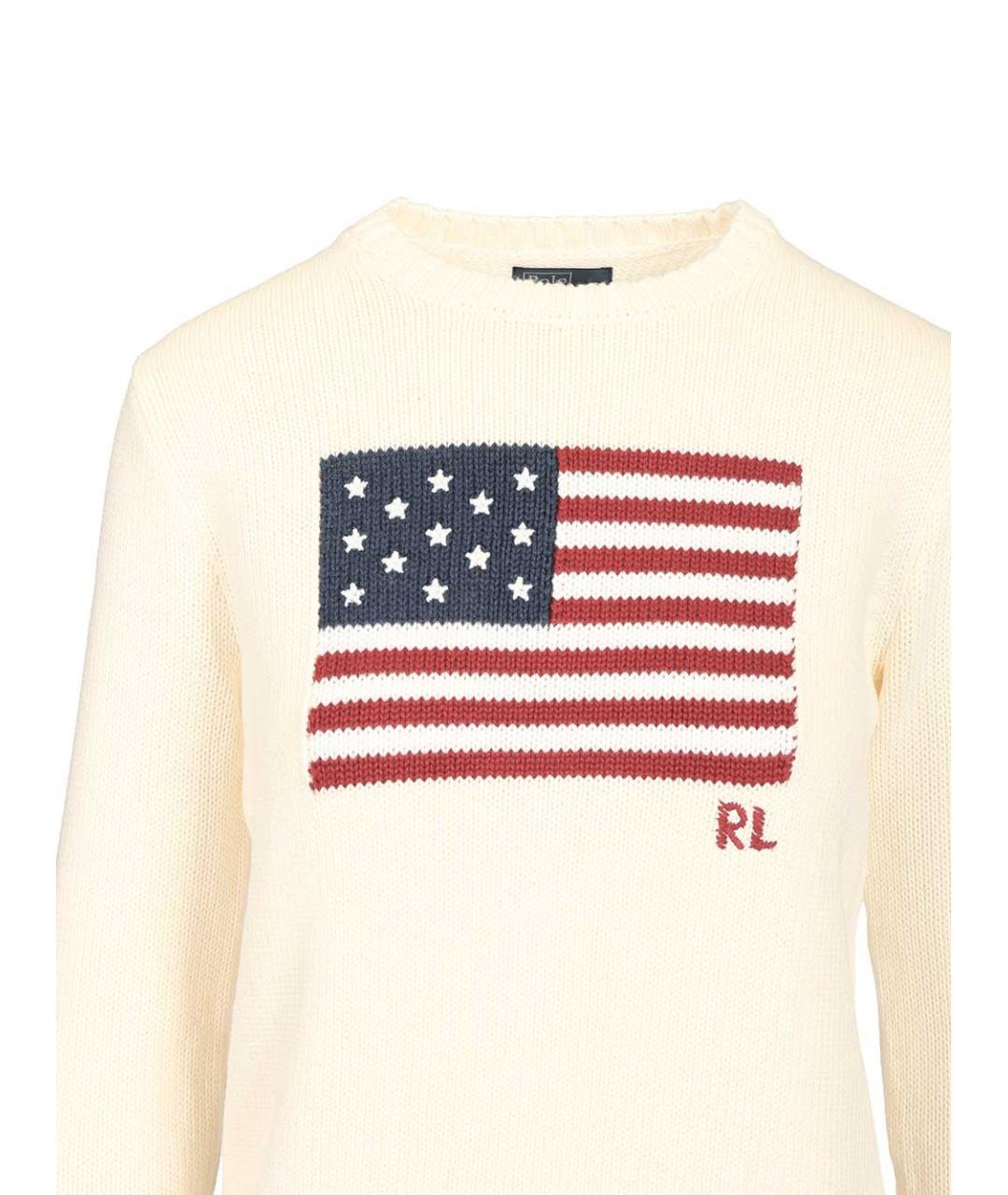 POLO RALPH LAUREN Бежевый хлопковый джемпер / свитер, фото 4