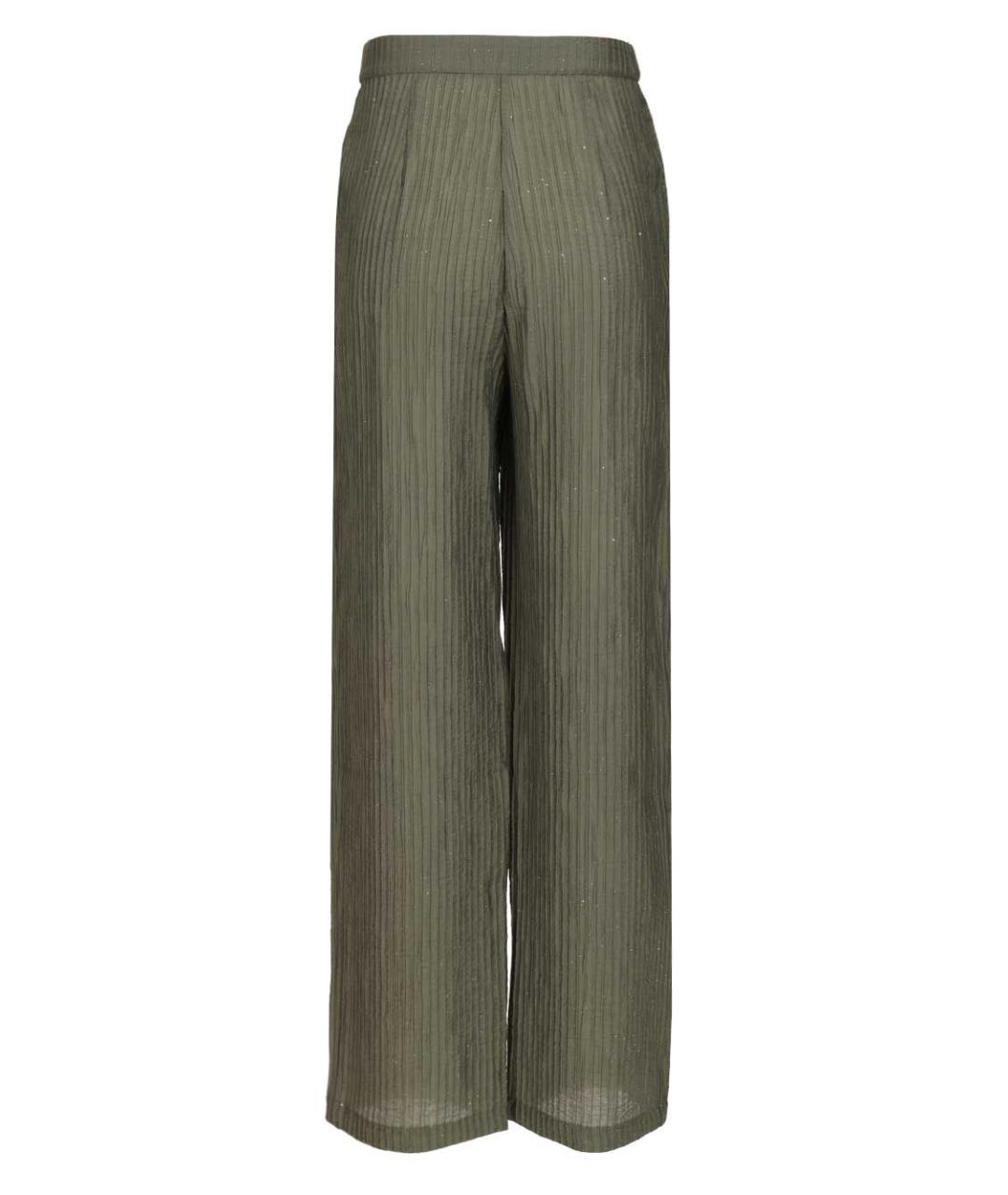 EMPORIO ARMANI Зеленые полиэстеровые прямые брюки, фото 2