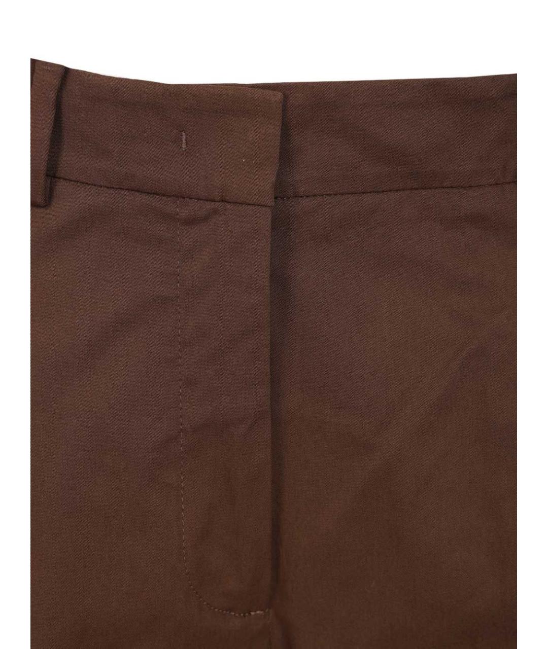 WEEKEND MAX MARA Коричневые хлопковые прямые брюки, фото 4