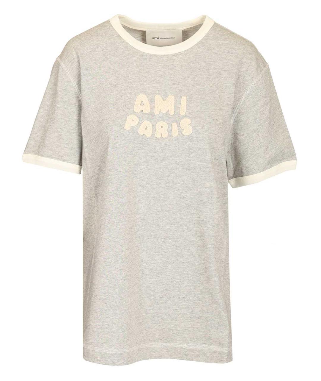 Ami Paris Серая хлопковая футболка, фото 1