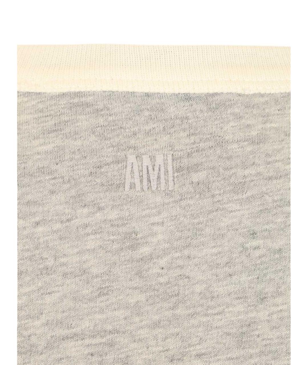 Ami Paris Серая хлопковая футболка, фото 5