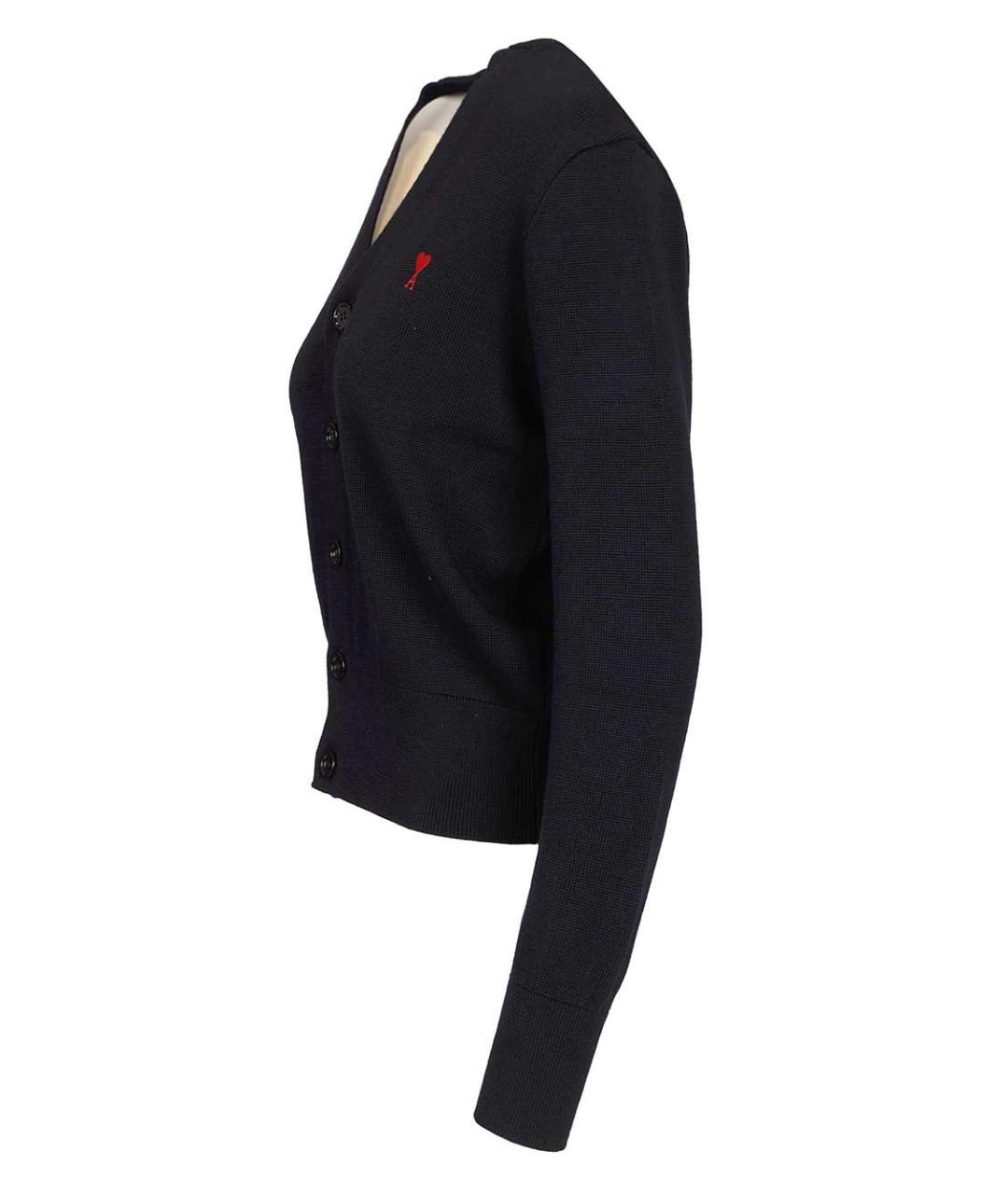 Ami Paris Темно-синий шерстяной кардиган, фото 3