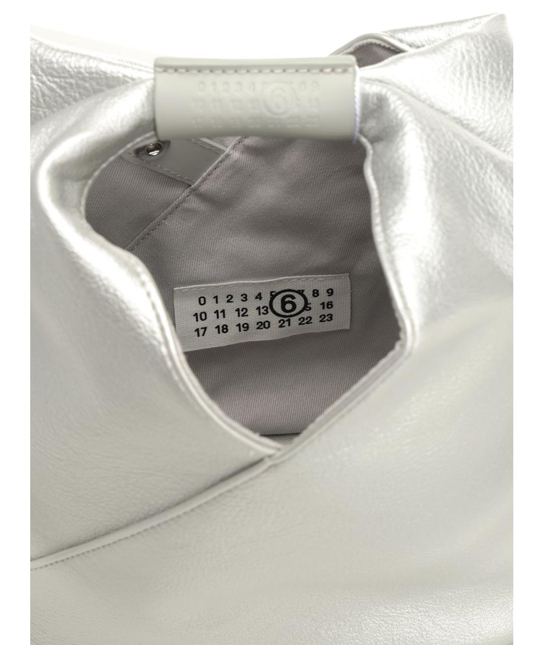 MM6 MAISON MARGIELA Серебряная сумка с короткими ручками из искусственной кожи, фото 4